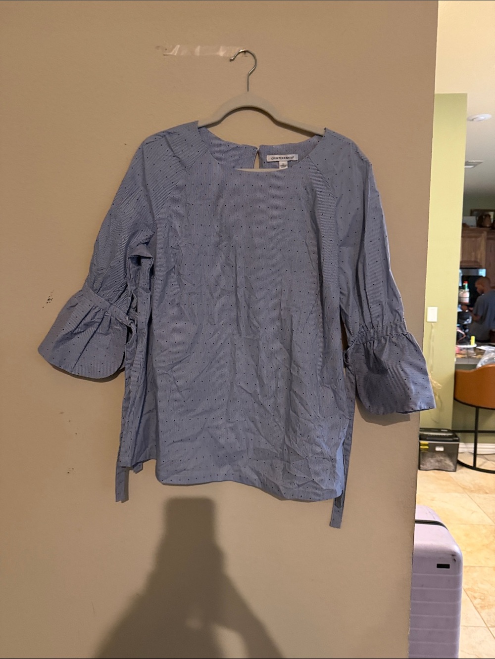 Counterparts Light Blue Bell Sleeve Blouse